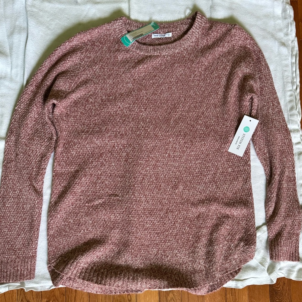 Pink Clover- Mauve/Pink Crewneck Tunic Sweater. Brand: Pink Clover | Size: LARGE
